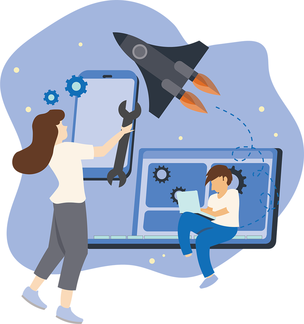 Website rocket graphic
